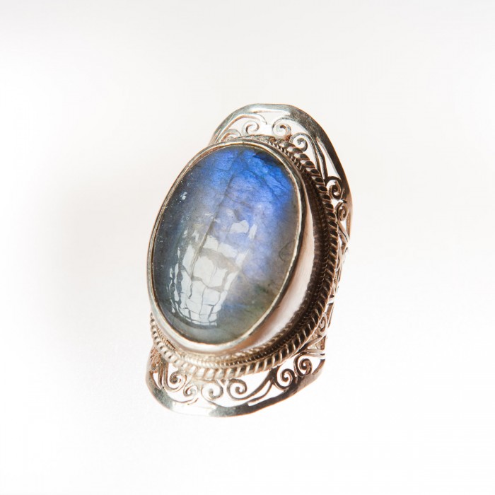 Home Â» Labradorite Silver Ring Handmade. Size 9
